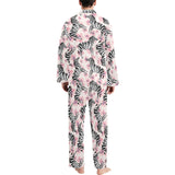 Zebra pink flower background Men's Long Pajama Set