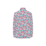 3D sakura cherry blossom pattern Women's Long Sleeve Polo Shirt