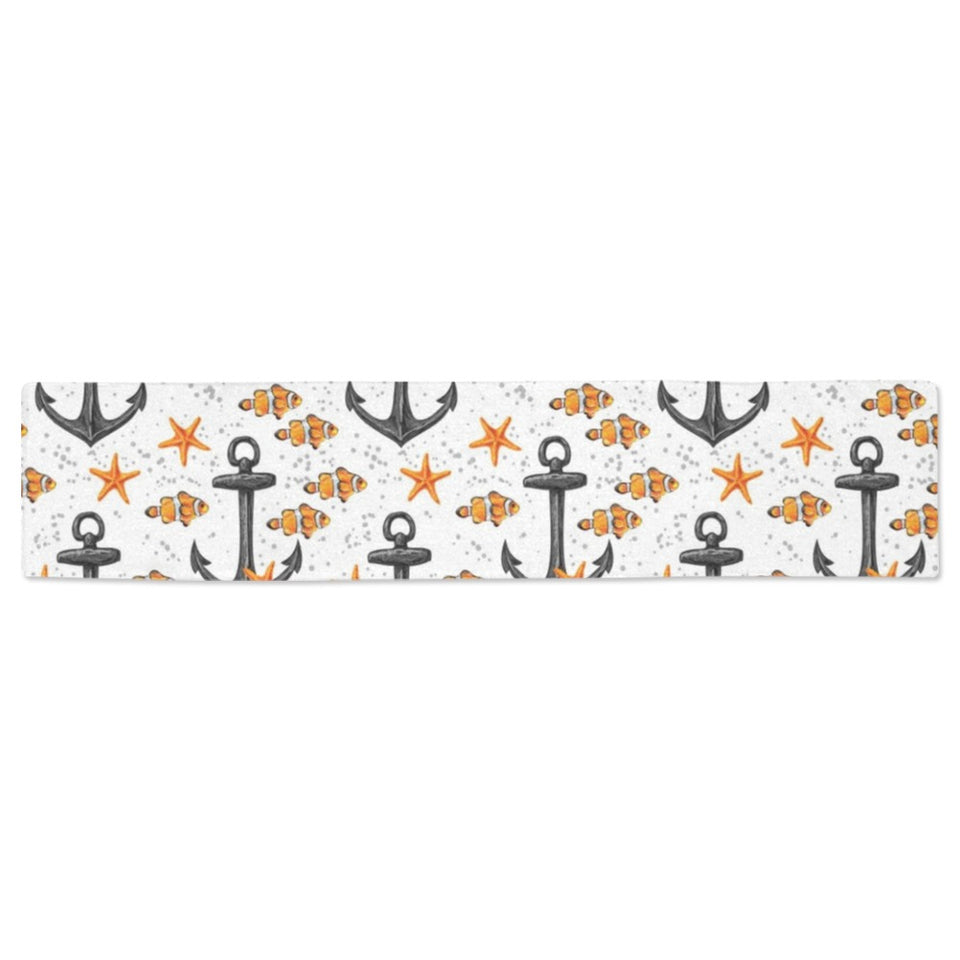 Clown Fish Pattern Print Design 02 Table Runner