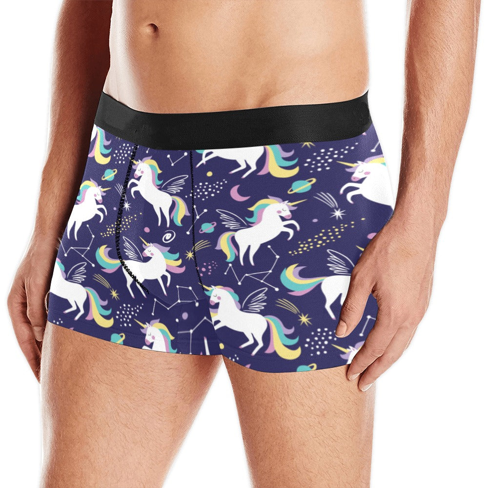 Hand drawn cute unicorn star planet Men's All Over Print Boxer Briefs Men's Underwear