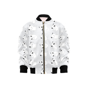 Bull Terrier Pattern Print Design 01 Kids' Boys' Girls' Bomber Jacket