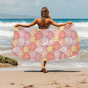 Pig Pattern Print Design 04 Beach Towel