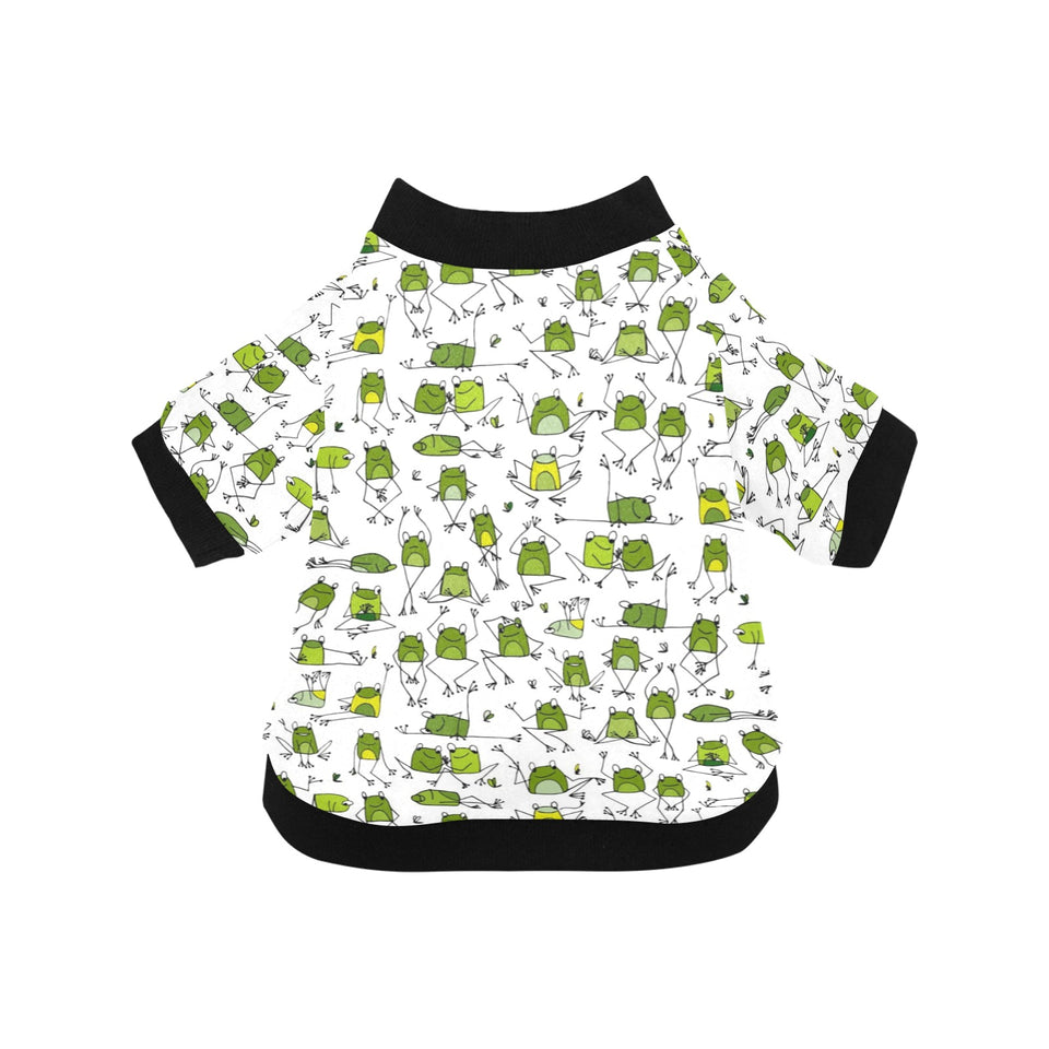 Sketch funny frog pattern All Over Print Pet Dog Round Neck Fuzzy Shirt