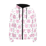 Pig Pattern Print Design 03 Men's Padded Hooded Jacket