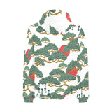 Bonsai red sun japanese pattern Men's Padded Hooded Jacket