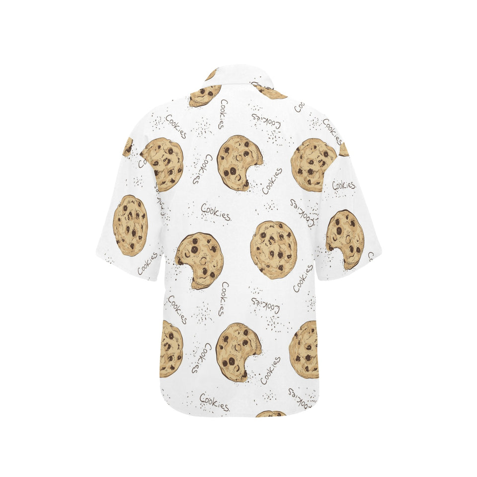 Sketch style cookie pattern Women's All Over Print Hawaiian Shirt