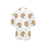 Sketch style cookie pattern Women's All Over Print Hawaiian Shirt