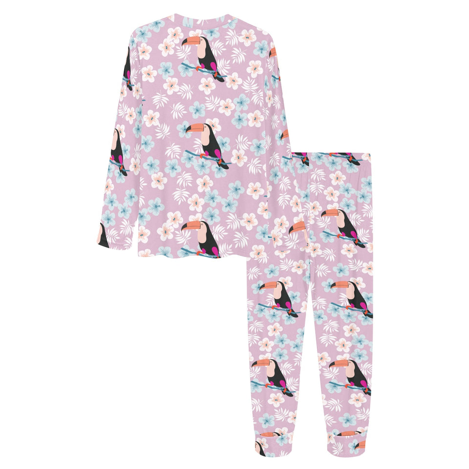 Beautiful toucan flower leaves Women's All Over Print Pajama Set
