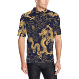 Gold dragon pattern Men's All Over Print Polo Shirt