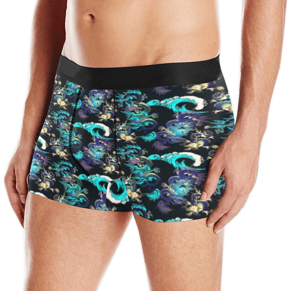 Dragon sea wave pattern Men's All Over Print Boxer Briefs Men's Underwear