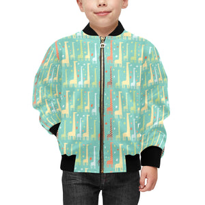 Giraffe Pattern Print Design 01 Kids' Boys' Girls' Bomber Jacket
