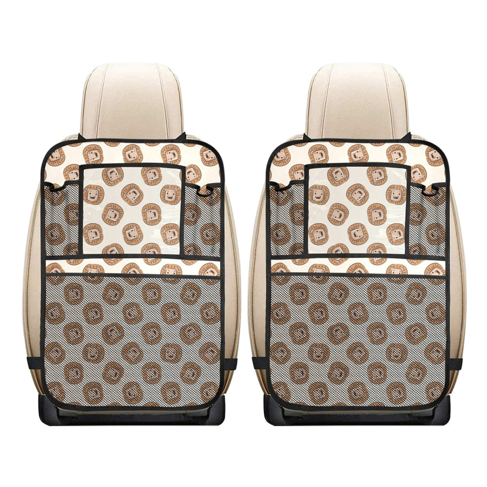 Lion Pattern Print Design 01 Car Seat Back Organizer