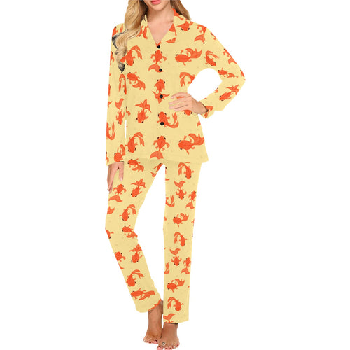 Goldfish Pattern Print Design 02 Women's Long Pajama Set