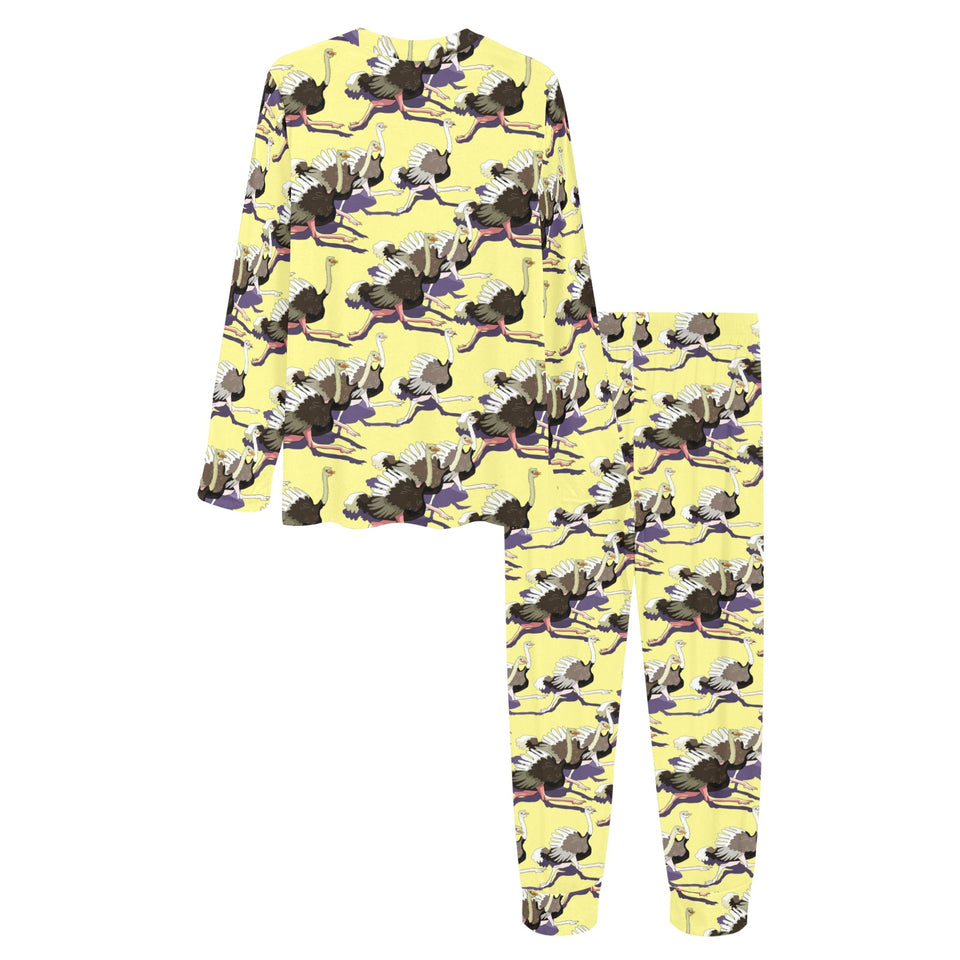Ostrich Pattern Print Design 04 Women's All Over Print Pajama Set