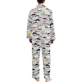 Mustache Beard Pattern Print Design 02 Men's Long Pajama Set
