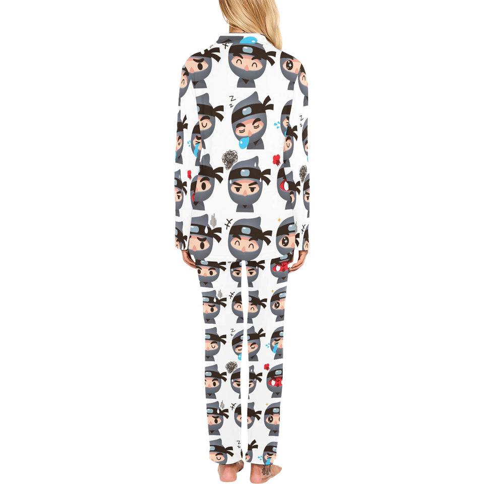 Cute ninja design pattern Women's Long Pajama Set