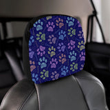 Dog Paws Pattern Print Design 02 Car Headrest Cover