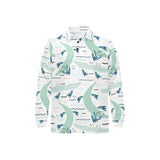 Crocodile diver pattern Men's Long Sleeve Polo Shirt