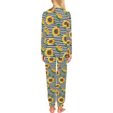 sunflowers ribbon background Women's All Over Print Pajama Set