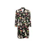 Raccoon watermelon pattern Men's Long Sleeve Belted Night Robe