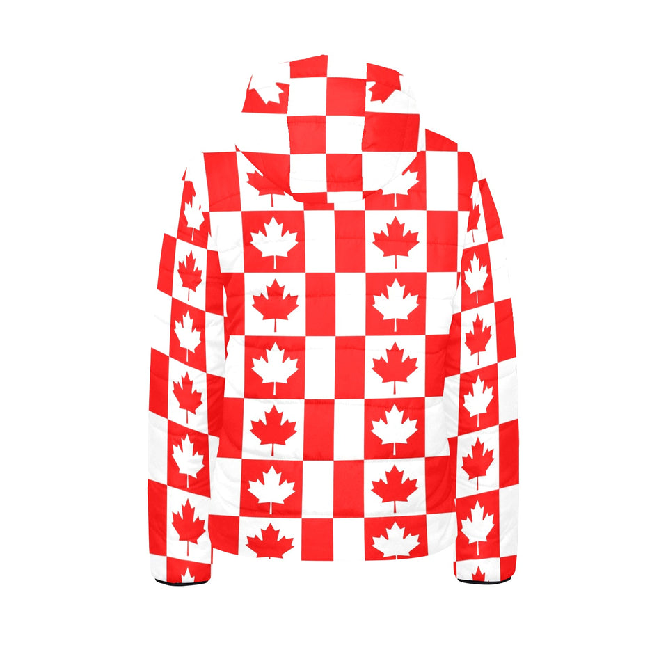 Canada Pattern Print Design 05 Kids' Boys' Girls' Padded Hooded Jacket