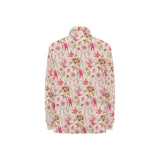 Swallow Pattern Print Design 01 Women's Long Sleeve Polo Shirt