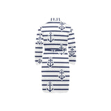 Anchor rope nautical pattern Men's Long Sleeve Belted Night Robe