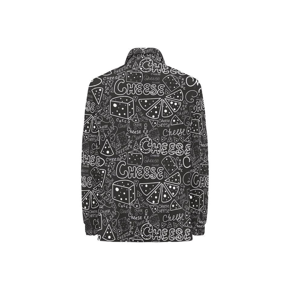 Handwritten cheese pattern Women's Long Sleeve Polo Shirt