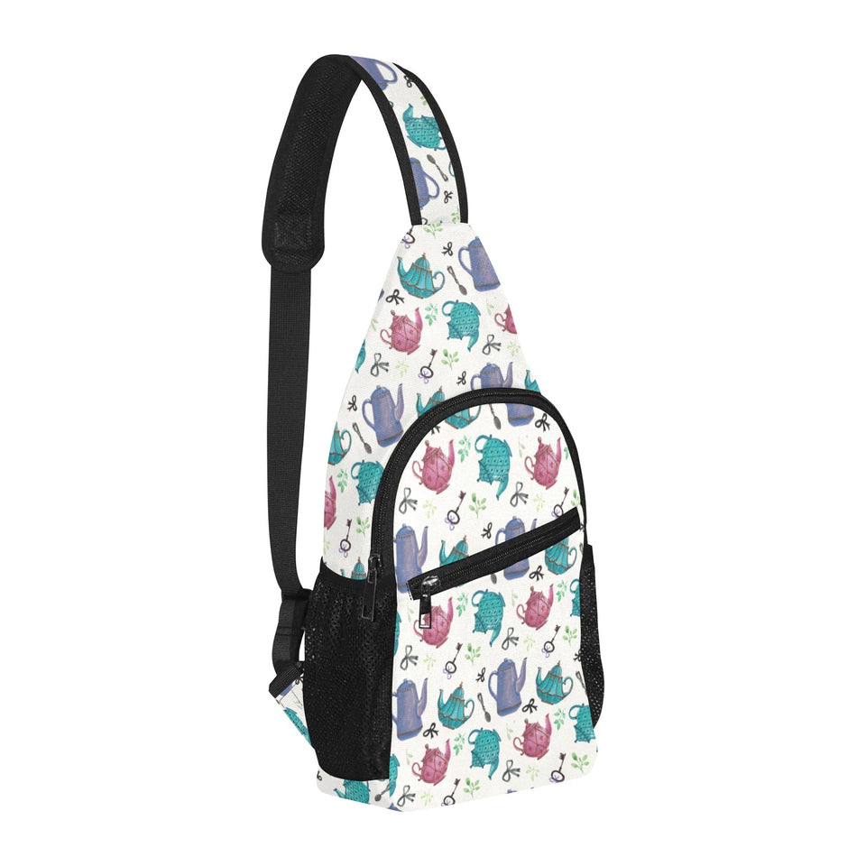 Tea pots Pattern Print Design 05 All Over Print Chest Bag