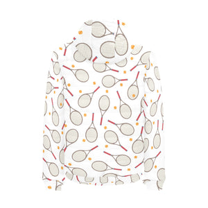 Tennis Pattern Print Design 04 Men's Padded Hooded Jacket