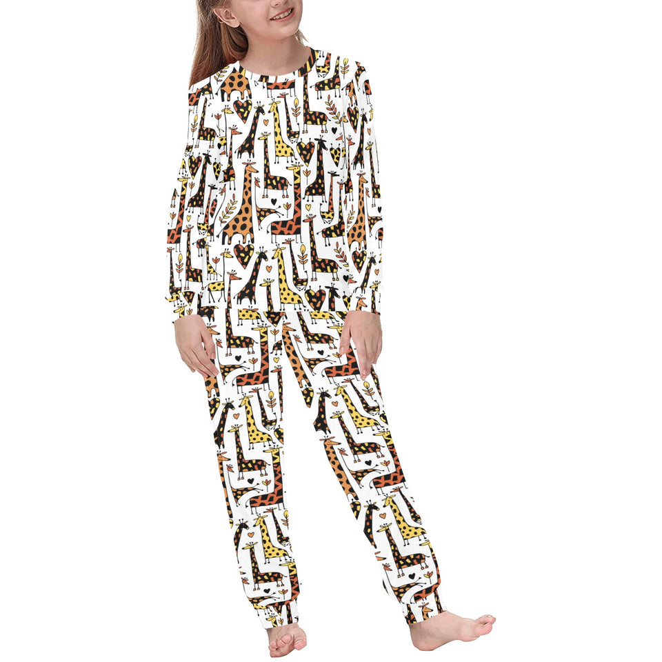 Giraffe Pattern Print Design 05 Kids' Boys' Girls' All Over Print Pajama Set