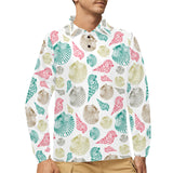 Colorful shell pattern Men's Long Sleeve Polo Shirt