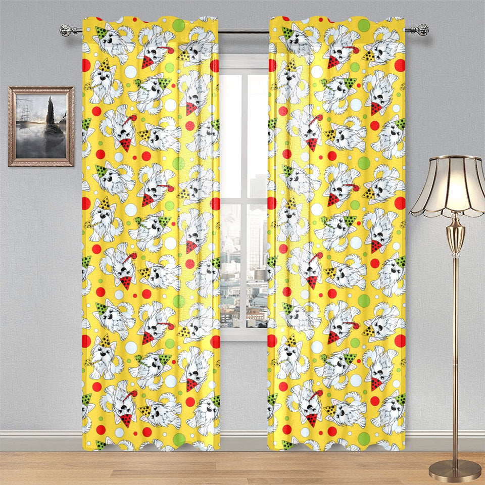 Yorkshire Terrier Pattern Print Design 05 Gauze Curtain