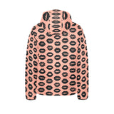 Lips Pattern Print Design 02 Kids' Boys' Girls' Padded Hooded Jacket