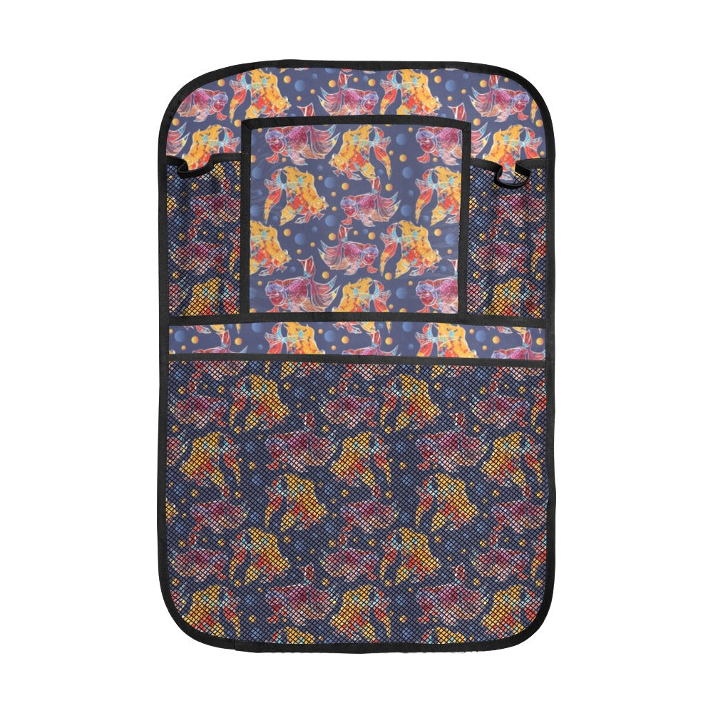 Goldfish Pattern Print Design 05 Car Seat Back Organizer