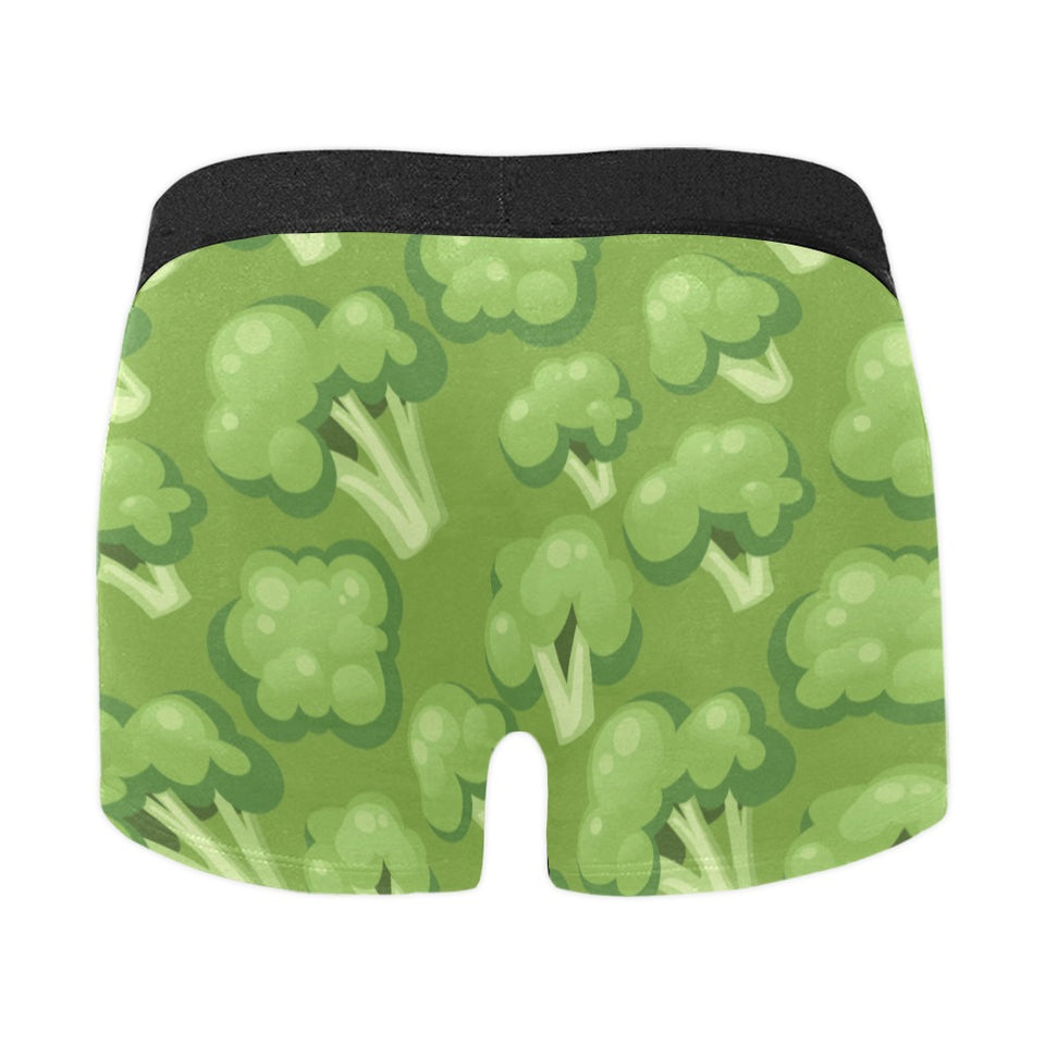 Broccoli pattern green background Men's All Over Print Boxer Briefs Men's Underwear