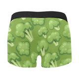 Broccoli pattern green background Men's All Over Print Boxer Briefs Men's Underwear