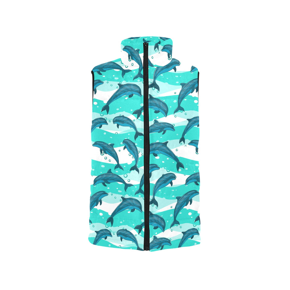 Dolphin sea pattern Women's Padded Vest