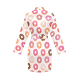 Colorful donut pattern Women's Long Sleeve Belted Night Robe