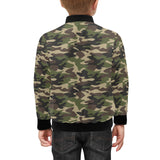 Dark Green camouflage pattern Kids' Boys' Girls' Bomber Jacket