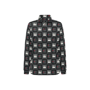 Piano Pattern Print Design 05 Women's Long Sleeve Polo Shirt