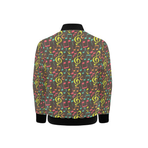 Music Notes Pattern Print Design 05 Kids' Boys' Girls' Bomber Jacket