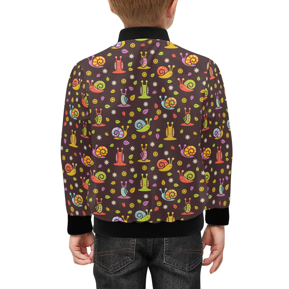 Snail Pattern Print Design 02 Kids' Boys' Girls' Bomber Jacket