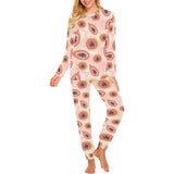 papaya leaves pattern Women's All Over Print Pajama Set