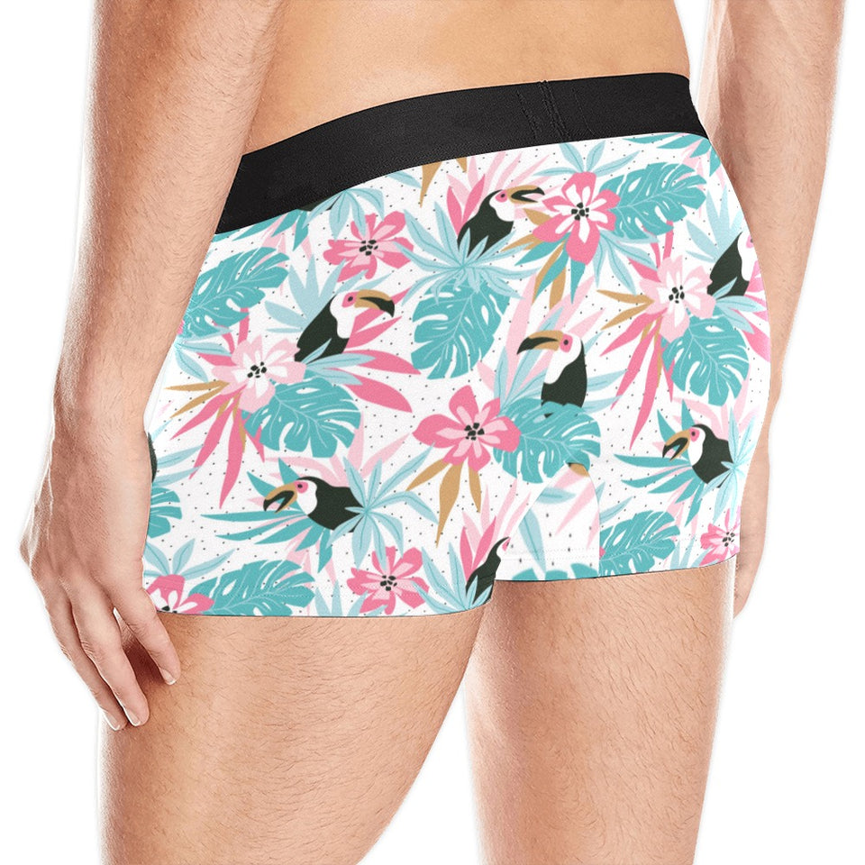 Toucan tropical flower leave pattern Men's All Over Print Boxer Briefs Men's Underwear