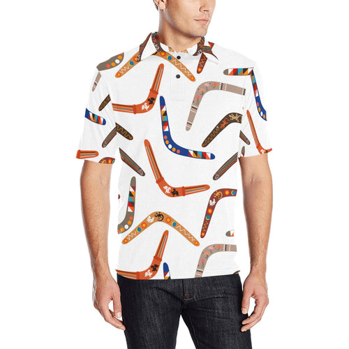 Boomerang Australian aboriginal ornament pattern Men's All Over Print Polo Shirt