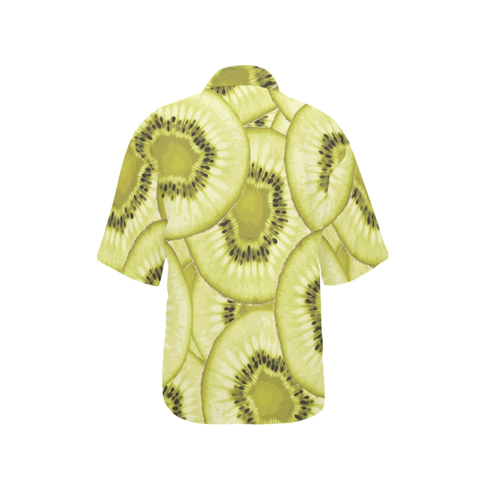 Sliced kiwi pattern Women's All Over Print Hawaiian Shirt