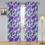 Eggplant Pattern Print Design 03 Gauze Curtain