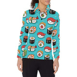 Cute sushi pattern Women's Long Sleeve Polo Shirt