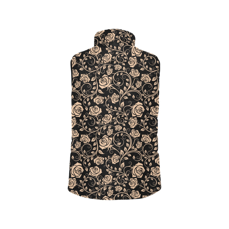 Rose Pattern Print Design 04 Men's Padded Vest